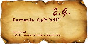 Eszterle Győző névjegykártya